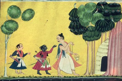 Rama and Lakshmana Accompanied by Visvamitra, from the Ramayana by Indian School
